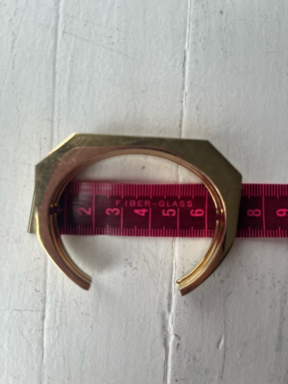 Club Monaco Stacked Gold Tone Geometric Cuff Bracelet - Picture 5 of 5